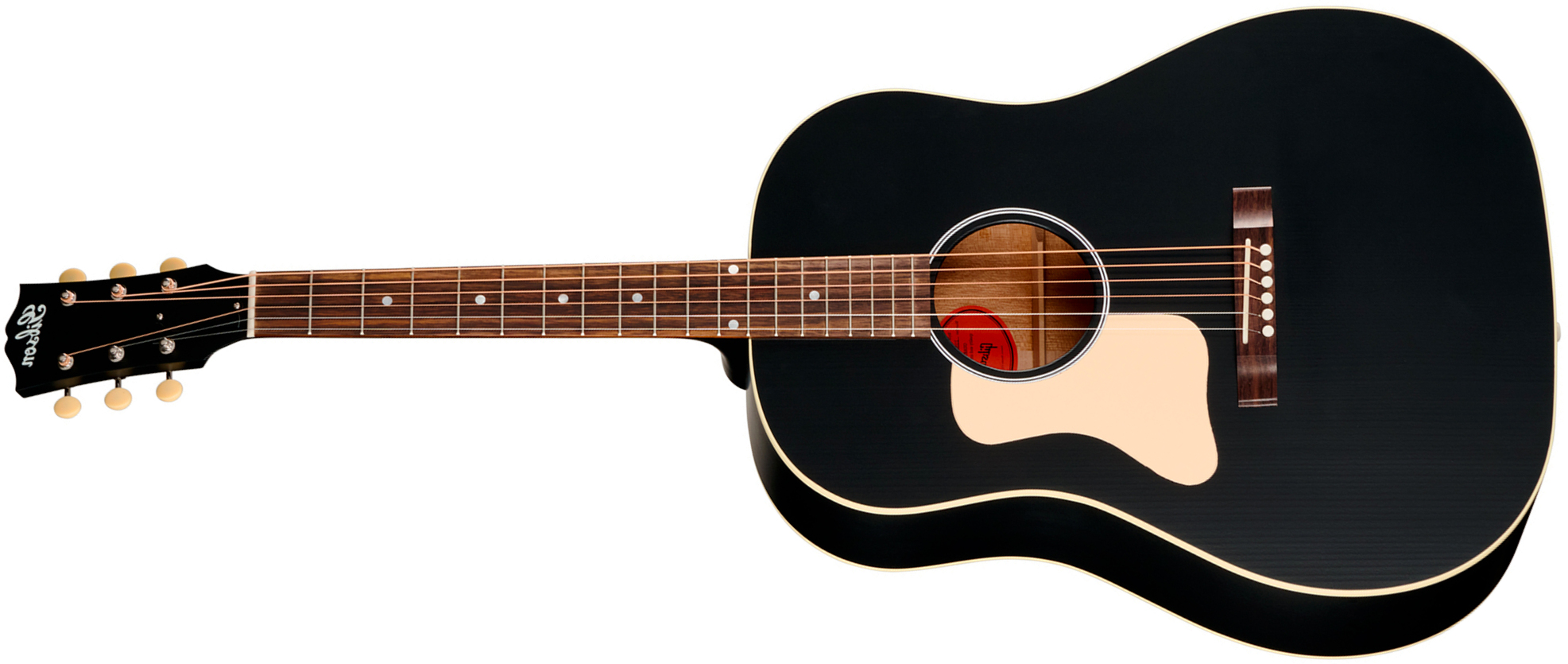 Gibson J45 Century 12-fret Lh Dreadnought Shsc Gaucher Epicea Acajou Rw - Ebony Satin - Guitare Folk - Main picture