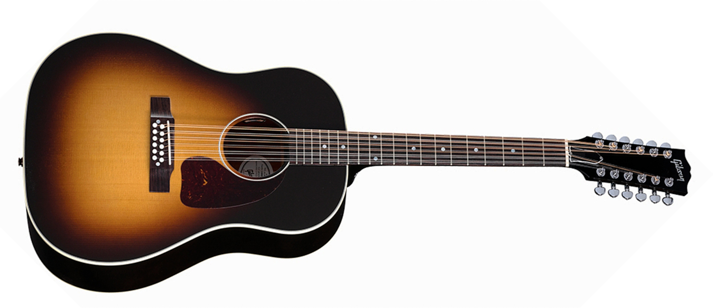 Gibson J45 Standard 12-string (baggs Hifi Dna) Dreadnought 12c Epicea Acajou Rw - Vintage Sunburst - Guitare Folk - Main picture