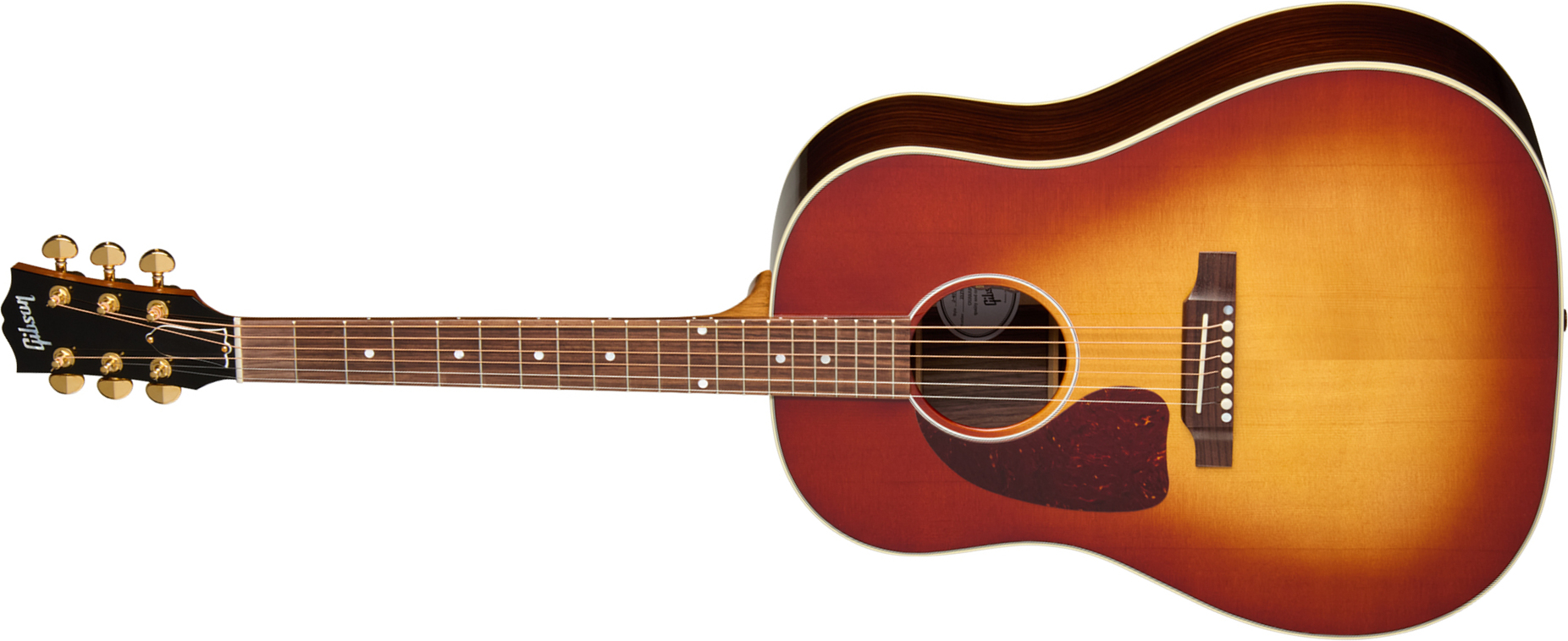 Gibson J45 Standard Rosewood Lh (baggs Hifi Dna) Dreadnought Gaucher Epicea Palissandre Rw - Rosewood Burst - Guitare Folk - Main picture