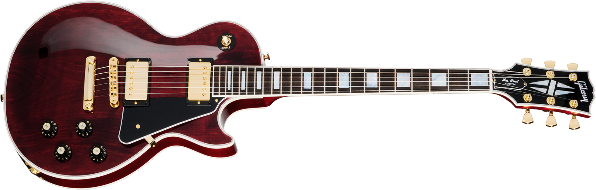 Gibson Les Paul Custom 70s 2h Ht Eb - Wine Red - Guitare Électrique Single Cut - Main picture