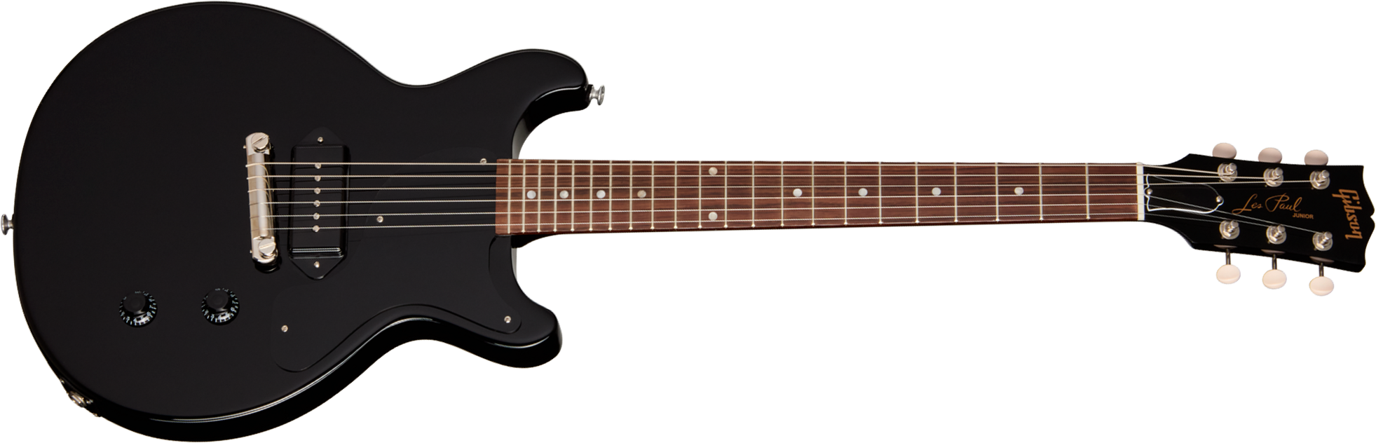 Gibson Les Paul Junior Dc Usa 2s P90 Ht Rw - Ebony - Guitare Électrique Double Cut - Main picture