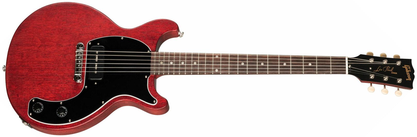 Gibson Les Paul Junior Tribute Dc Modern P90 - Worn Cherry - Guitare Électrique Double Cut - Main picture