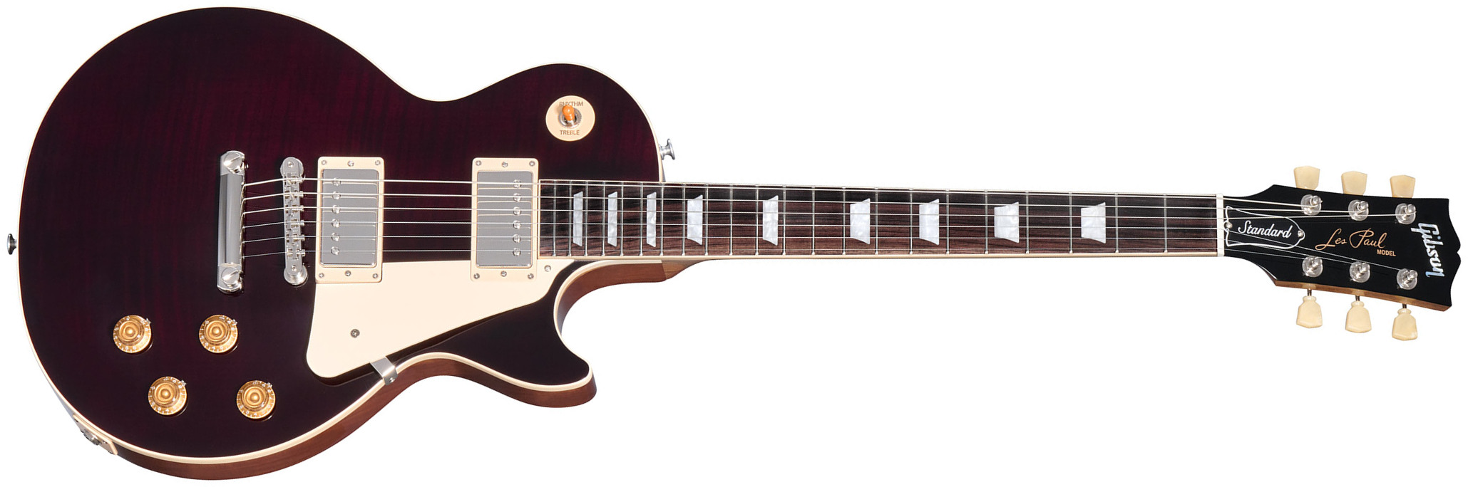Gibson Les Paul Standard 50s Figured Custom Color 2h Ht Rw - Translucent Oxblood - Guitare Électrique Single Cut - Main picture