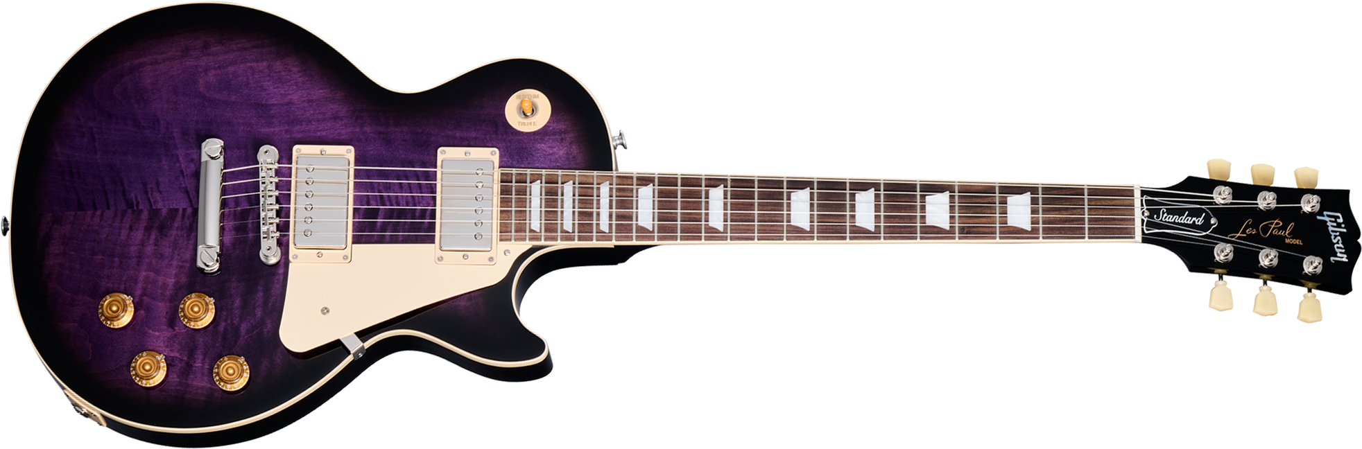 Gibson Les Paul Standard 50s Figured Top Original Usa 2h Ht Rw - Dark Purple Burst - Guitare Électrique Single Cut - Main picture