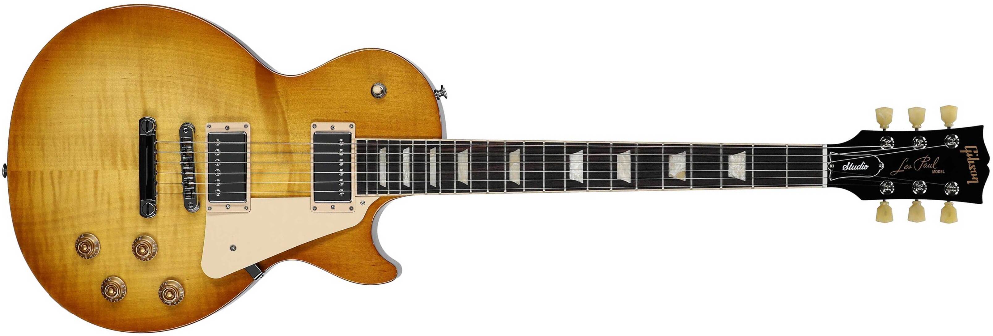 Gibson Les Paul Studio Figured Top Modern Usa 2h Ht Rw - Honey Burst - Guitare Électrique Single Cut - Main picture