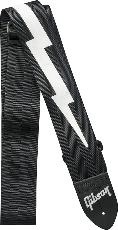 Gibson Lightinig Bolt Style Safety 2 Jet Black - Sangle Courroie - Main picture