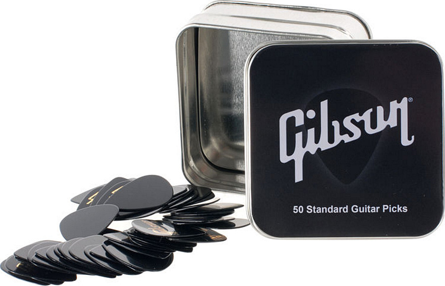 Gibson Lot De 50 Pick Tin Standard Style Medium Boite Metal - MÉdiator & Onglet - Main picture