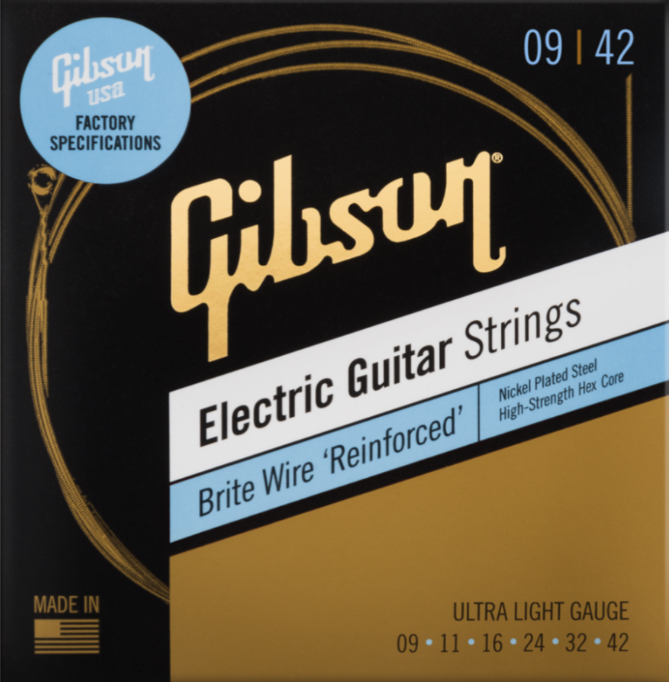 Gibson Seg-bwr9 Brite Wire Reinforced Nps Electric Guitar Ultra-light 6c 9-42 - Cordes Guitare Électrique - Main picture