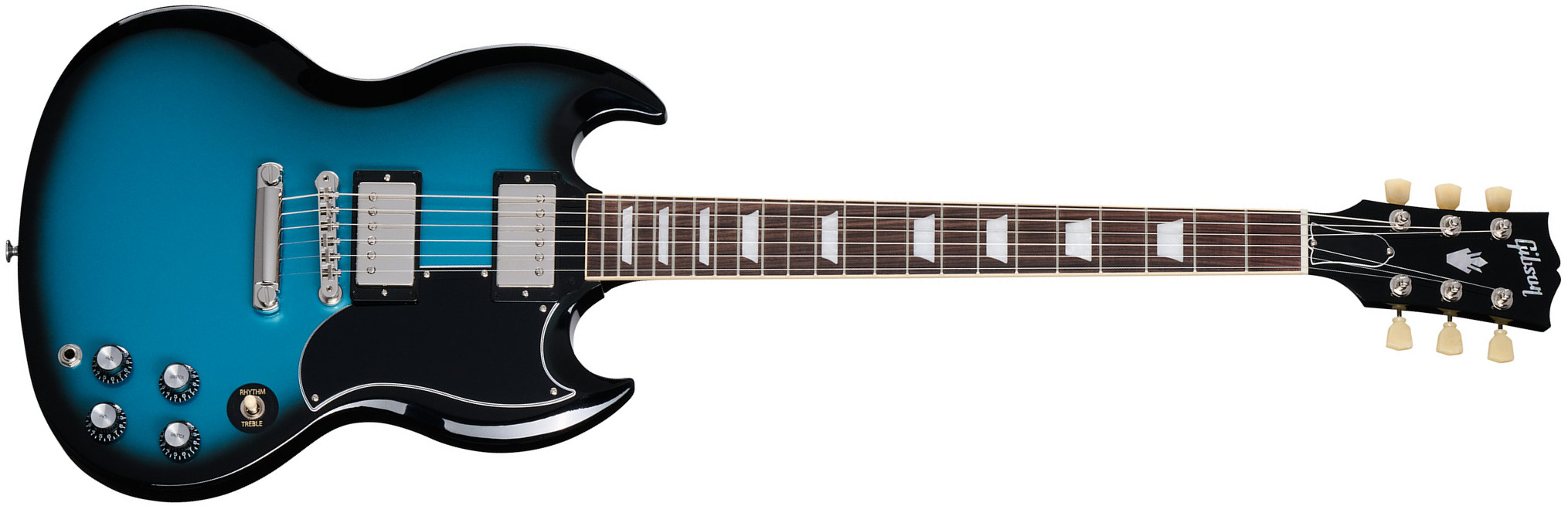 Gibson Sg Standard 1961 Custom Color 2h Ht Rw - Pelham Blue Burst - Guitare Électrique Double Cut - Main picture