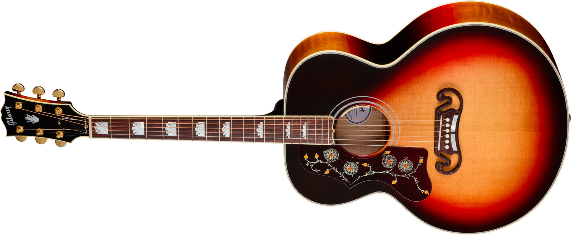 Gibson Sj200 Standard Maple Lh (baggs Hifi Dna) Jumbo Gaucher Epicea Erable Rw - Tri Burst - Guitare Folk - Main picture