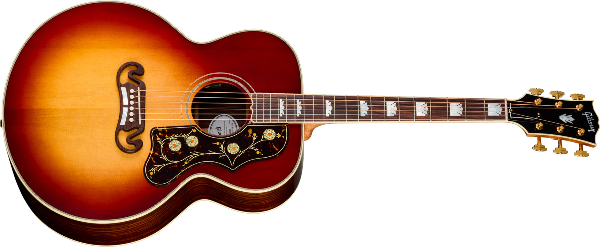 Gibson Sj200 Standard Rosewood (baggs Hifi Dna) Jumbo Epicea Palissandre Rw - Rosewood Burst - Guitare Folk - Main picture