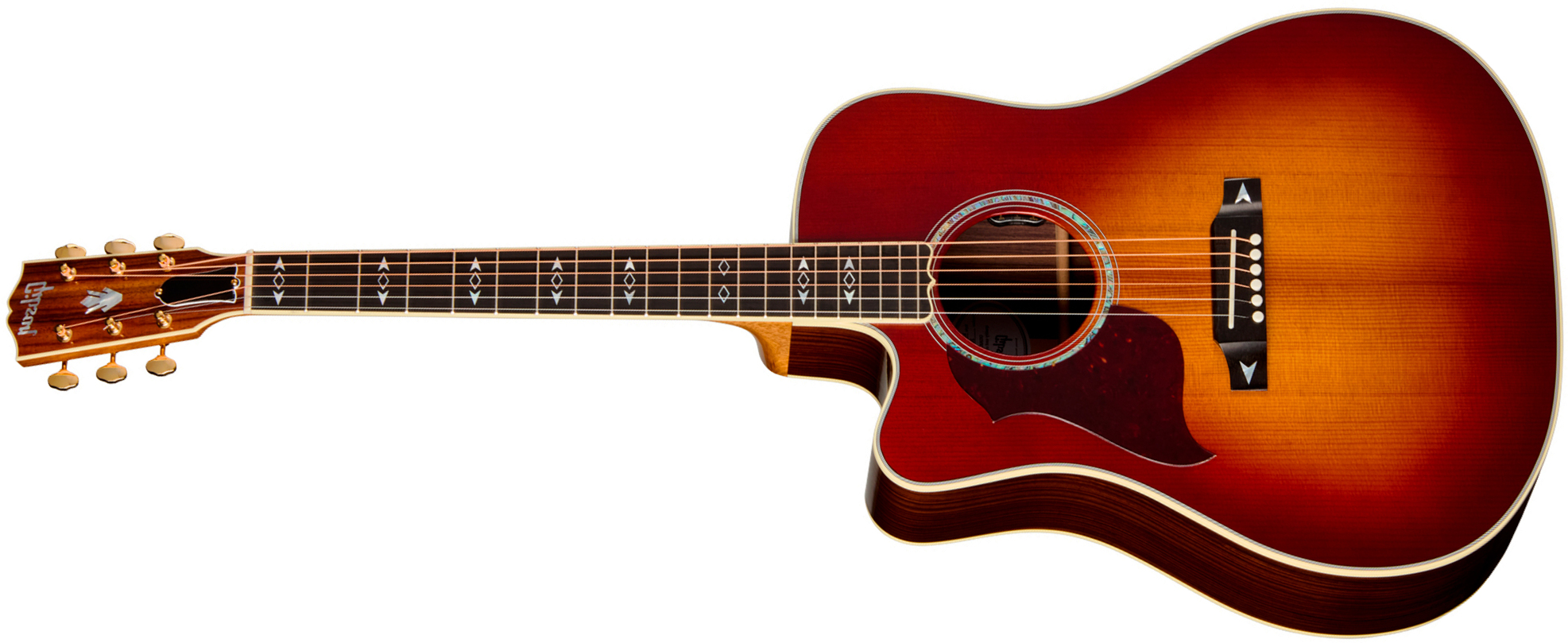 Gibson Songwriter Recording Artist Lh (baggs Hifi Dna) Dreadnought Cw Gaucher Epicea Palissandre Eb - Rosewood Burst - Guitare Folk - Main picture