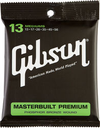 Cordes guitare acoustique Gibson Acoustic MB13 Masterbuilt Premium Phosphor Bronze Medium 13-56 - Jeu de 6 cordes