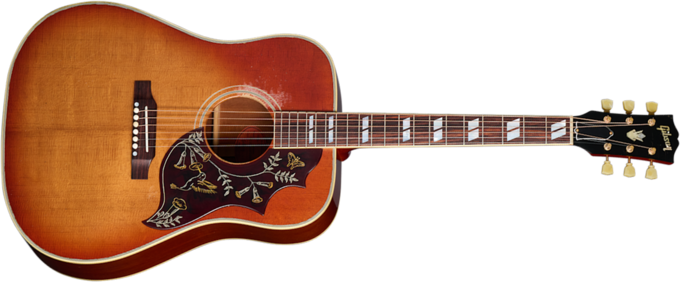 Gibson Custom Shop Murphy Lab 1960 Hummingbird Fixed Bridge - Heavy aged washed cherry sunburst