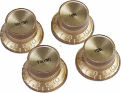 Bouton Gibson Top Hat Knobs With Inserts 4-Pack - Gold w/ Gold Inserts