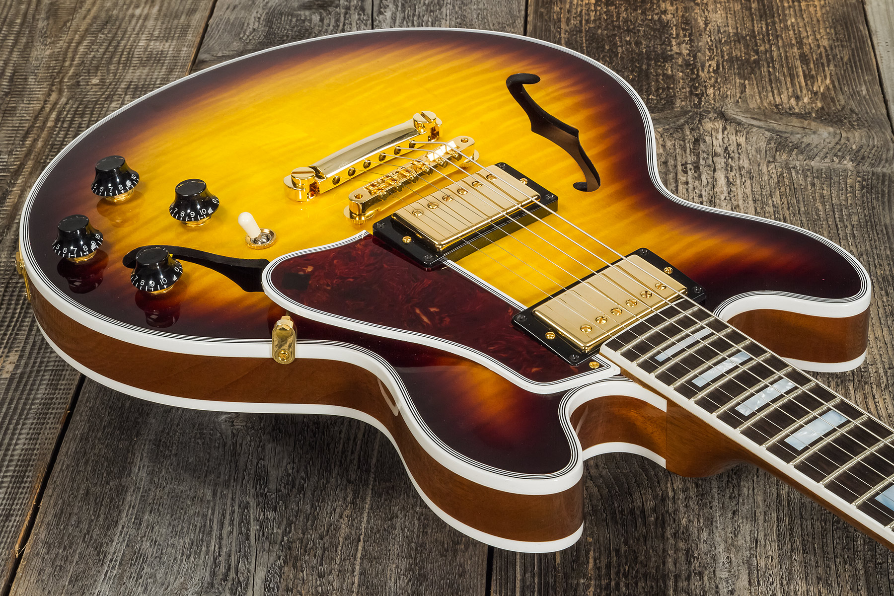 Gibson Custom Shop Cs-356 2h Ht Eb #cs201786 - Vintage Sunburst - Guitare Électrique 1/2 Caisse - Variation 2