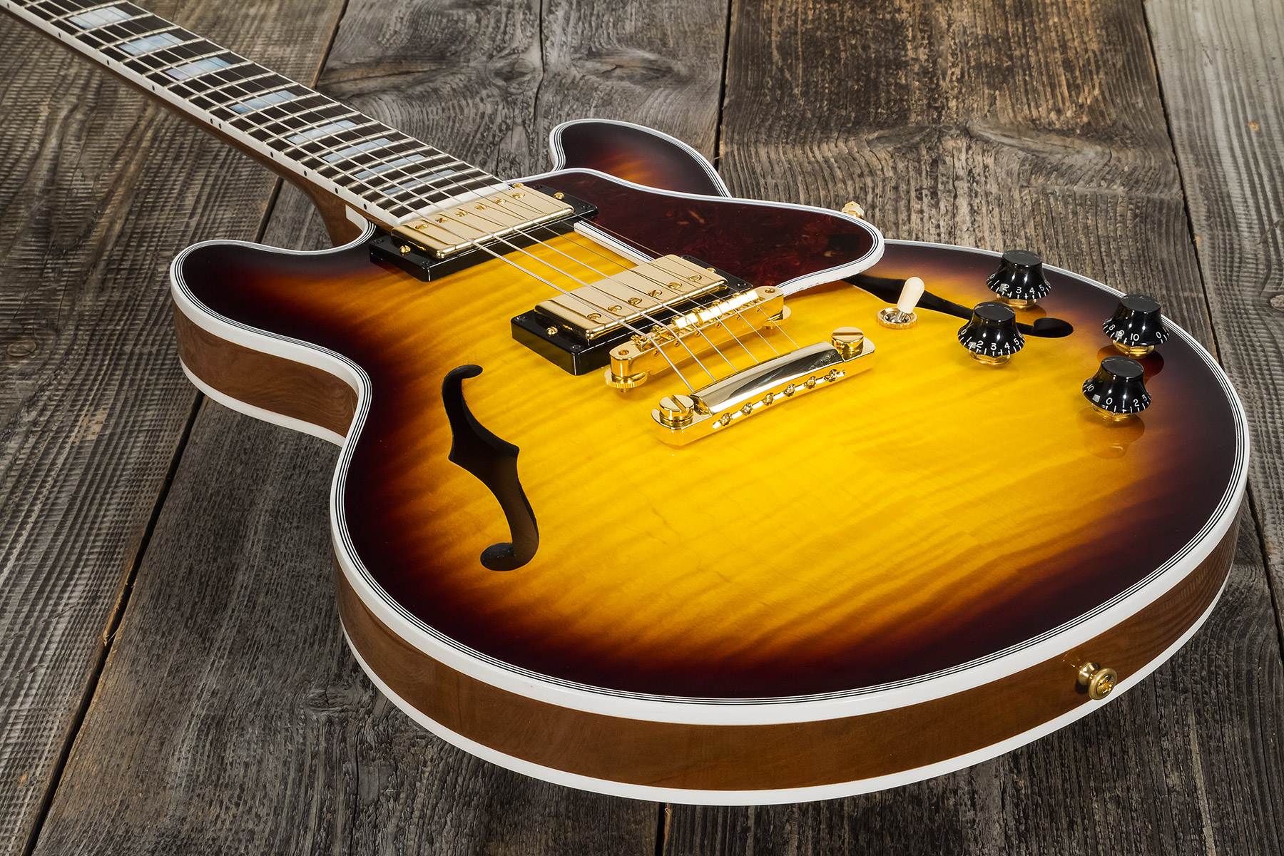 Gibson Custom Shop Cs-356 2h Ht Eb #cs201786 - Vintage Sunburst - Guitare Électrique 1/2 Caisse - Variation 3