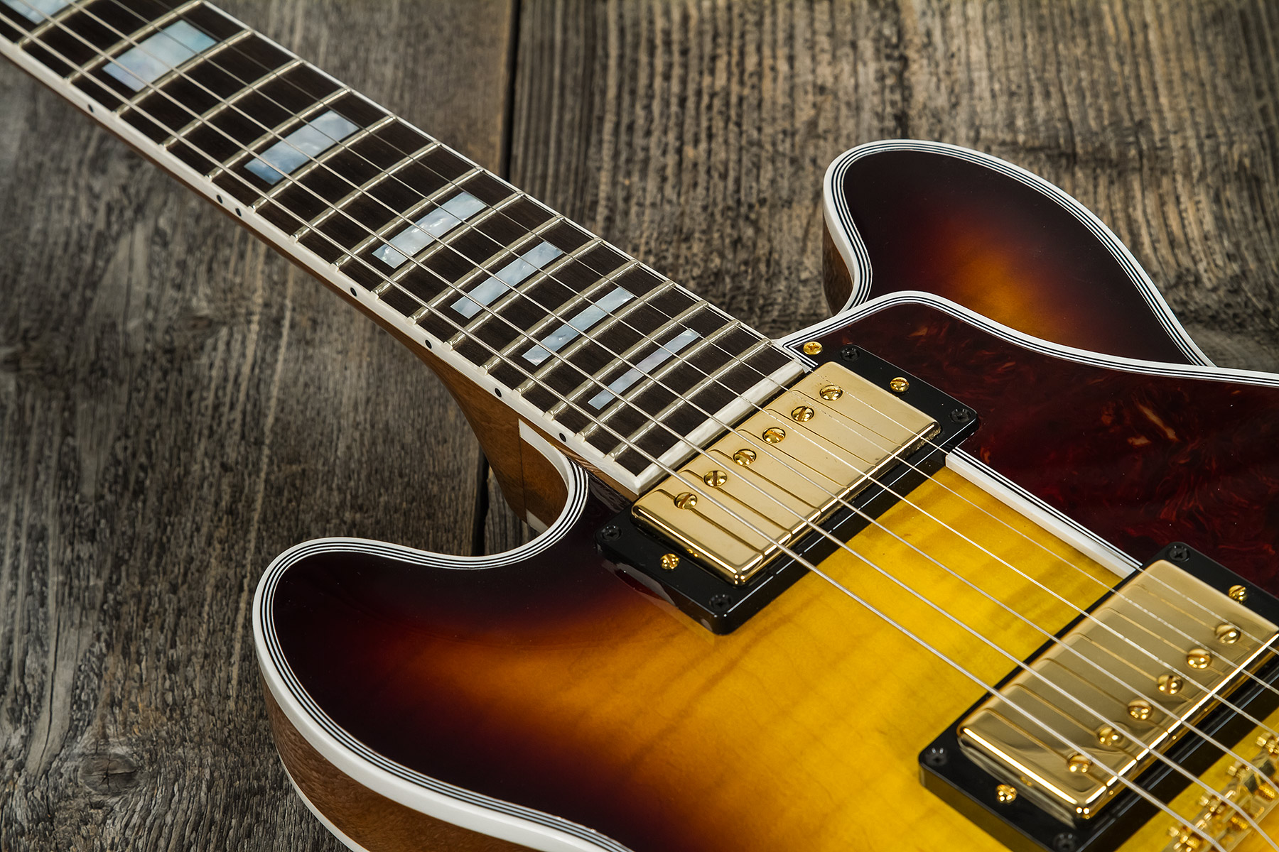 Gibson Custom Shop Cs-356 2h Ht Eb #cs201786 - Vintage Sunburst - Guitare Électrique 1/2 Caisse - Variation 4