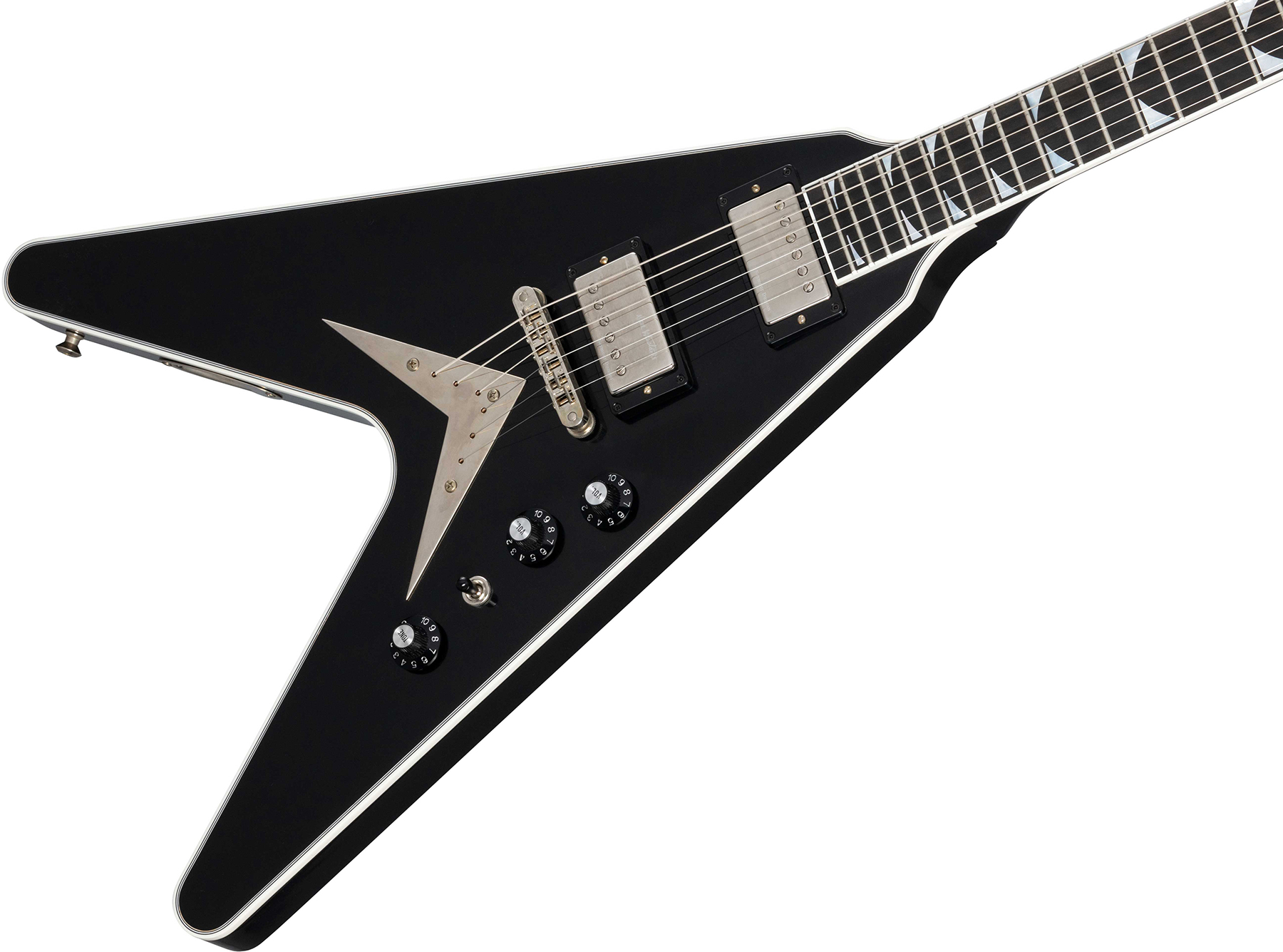 Gibson Custom Shop Dave Mustaine Flying V Exp Ltd Signature 2h Ht Eb - Vos Ebony - Guitare Électrique MÉtal - Variation 3