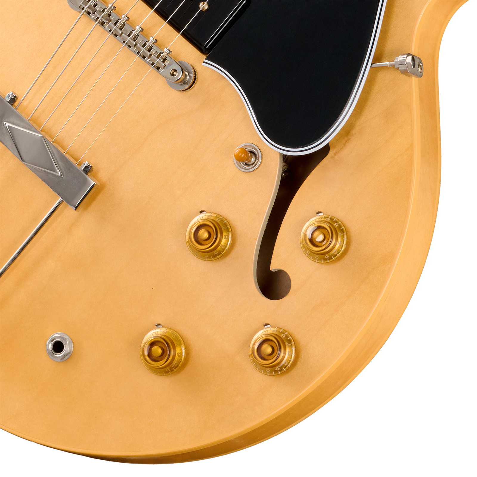 Gibson Custom Shop Es330 1959 Reissue Historic 2s P90 Ht Rw - Vintage Natural (vos Hardware) - Guitare Électrique 1/2 Caisse - Variation 3