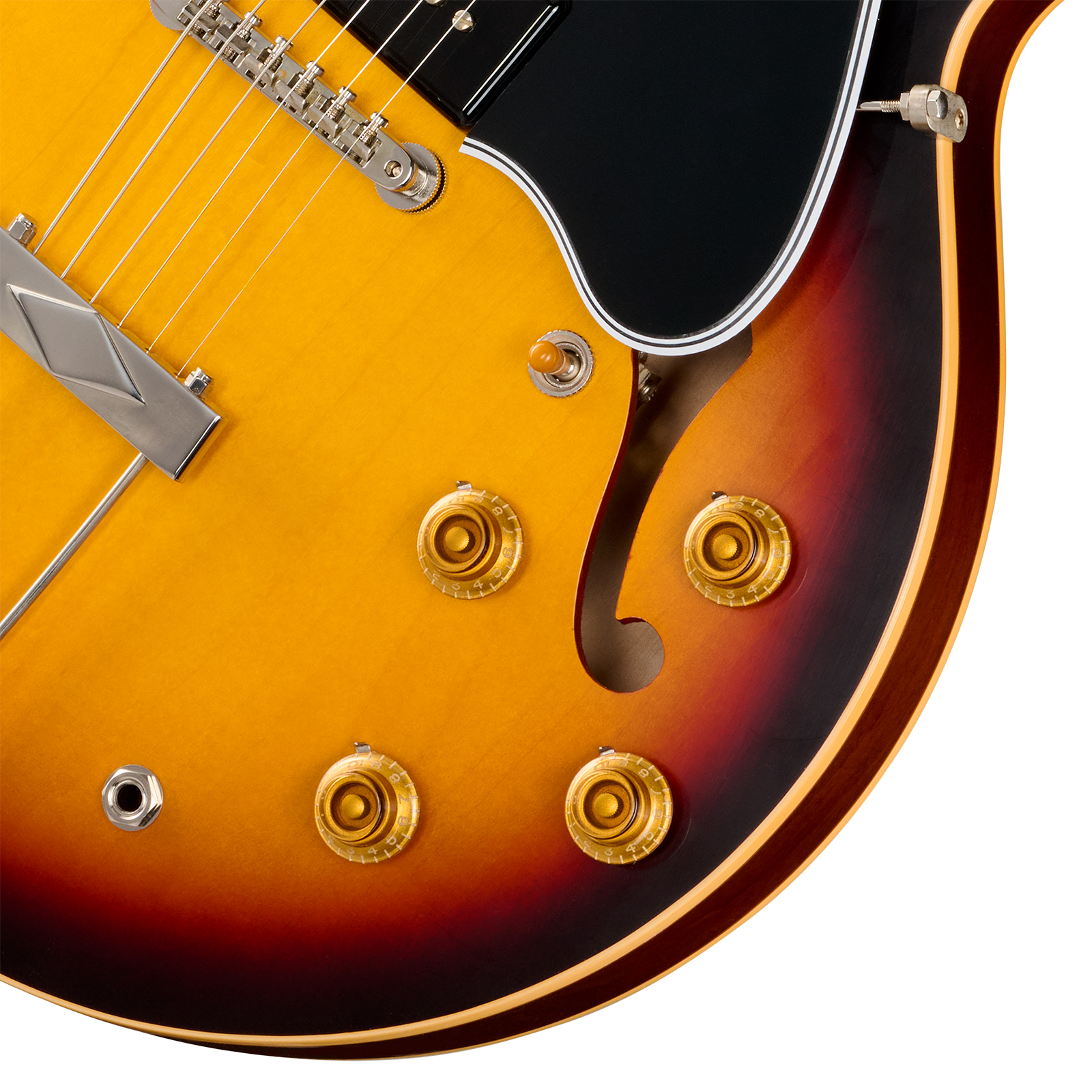 Gibson Custom Shop Es330 1959 Reissue Historic 2s P90 Ht Rw - Vintage Burst (vos Hardware) - Guitare Électrique 1/2 Caisse - Variation 3