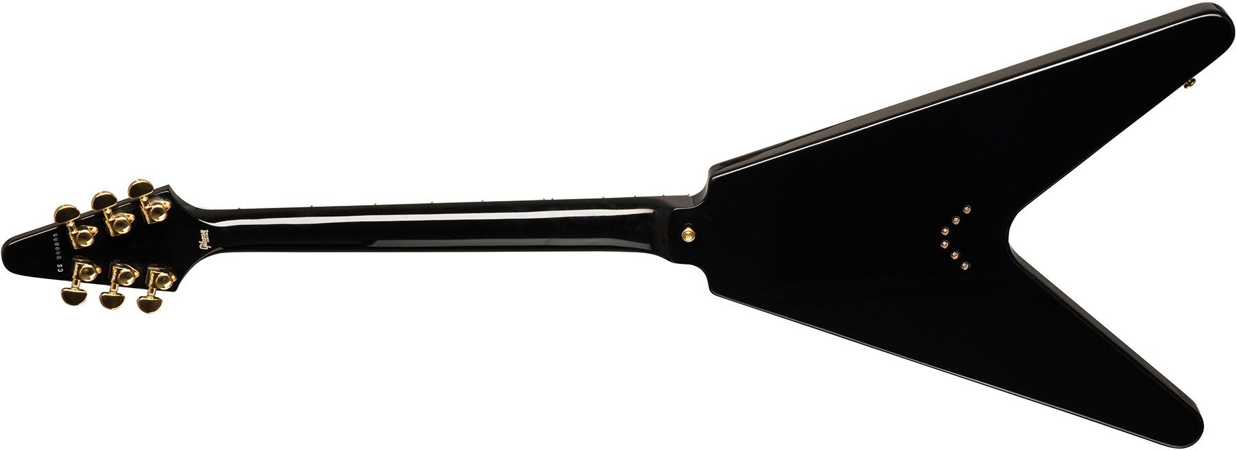 Gibson Custom Shop Flying V Custom 2019 2h Ht Eb - Ebony - Guitare Électrique MÉtal - Variation 1