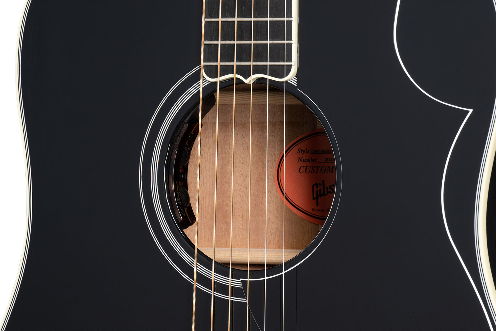 Gibson Custom Shop Hummingbird Custom Dreadnought Epicea Acajou Eb - Ebony - Guitare Electro Acoustique - Variation 3
