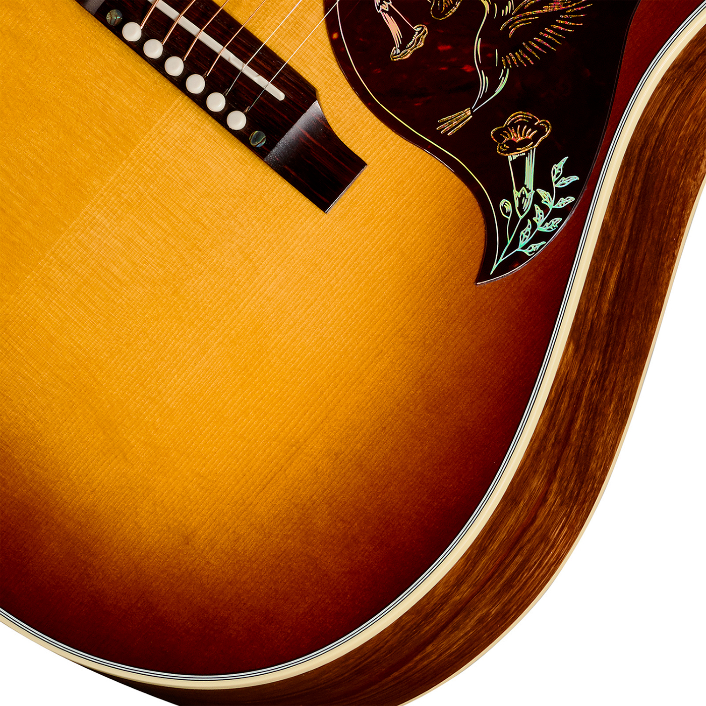 Gibson Custom Shop Hummingbird Elegant Koa Artisan Dreadnought Epicea Koa Rw - Honey Burst - Guitare Folk - Variation 2