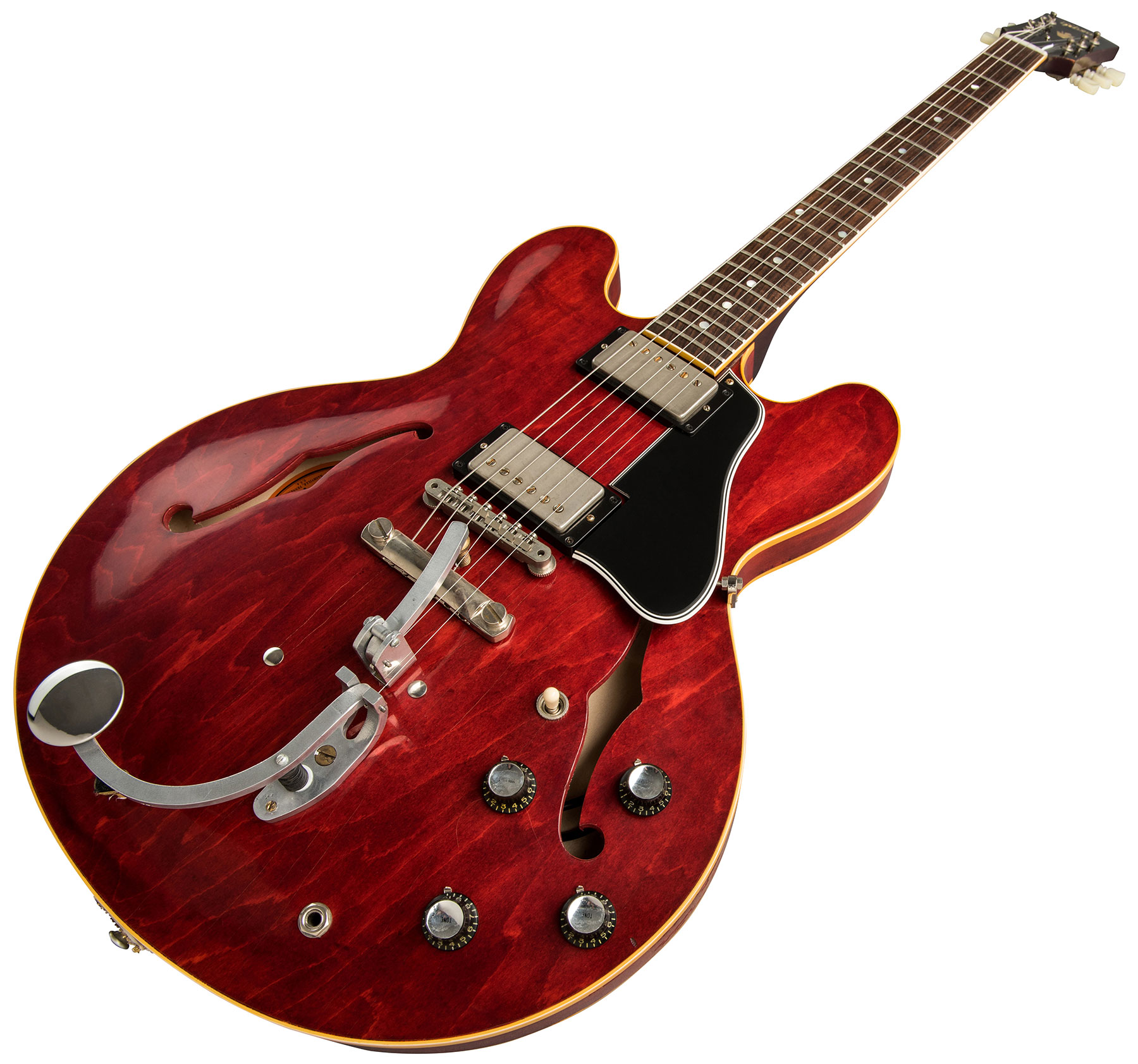 Gibson Custom Shop Jerry Kennedy Es-335 1961 Pretty Woman 2019 Ltd 2h Ht Rw - Aged Faded Cherry - Guitare Électrique Signature - Variation 2