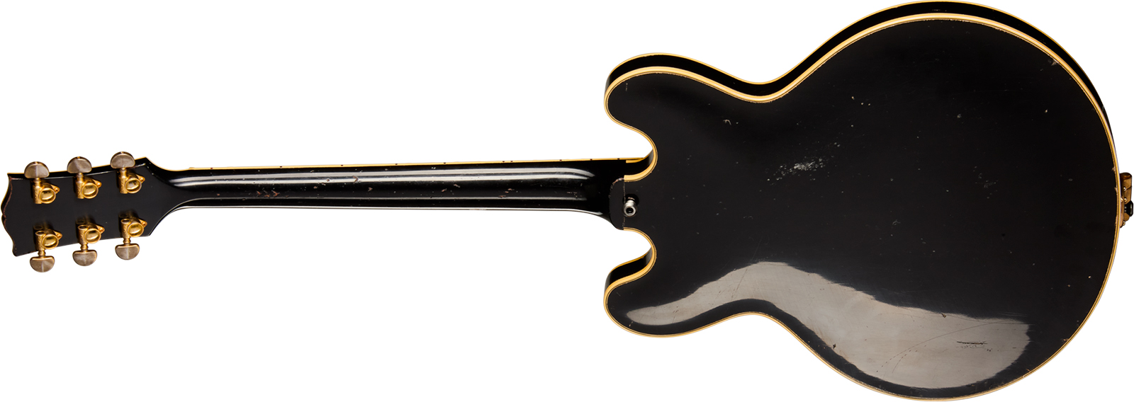 Gibson Custom Shop Keith Richards Es355 1960 Bigsby Collectors Ed. Signed Signature 2h Trem Eb #krsl131 - Murphy Lab Aged Ebony - Guitare Électrique 1