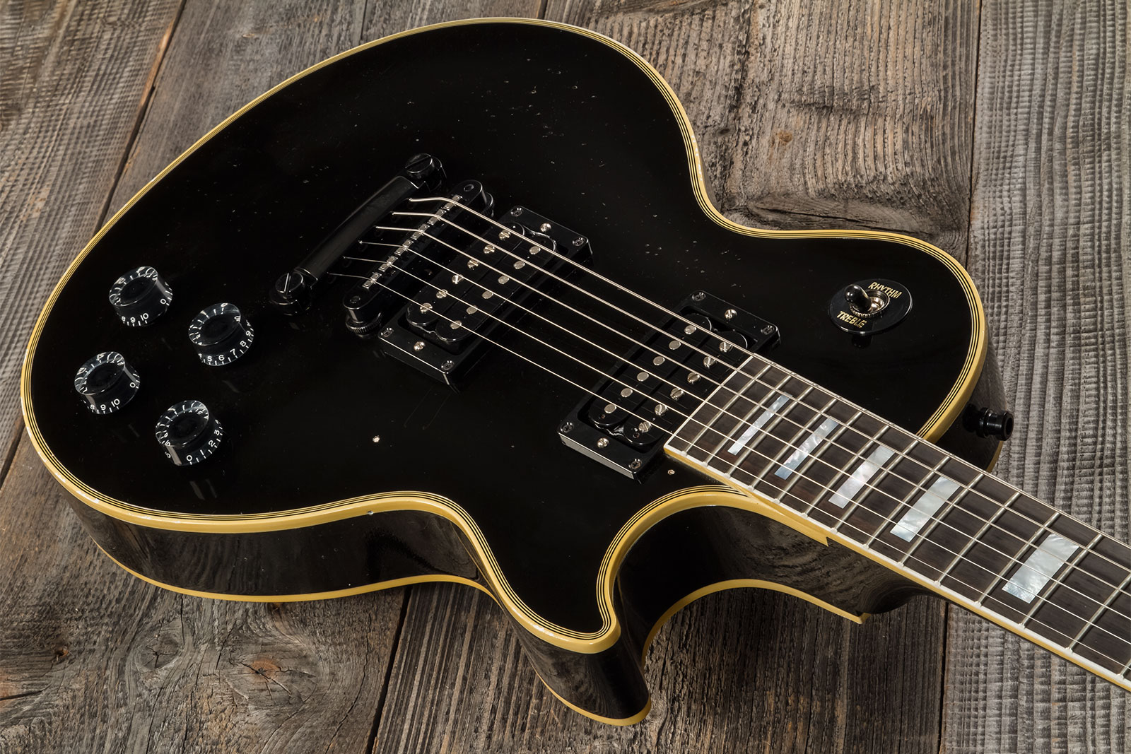Gibson Custom Shop Kirk Hammett Les Paul Custom 1989 2h Ht Eb #kh009 - Murphy Lab Aged Ebony - Guitare Électrique Signature - Variation 5