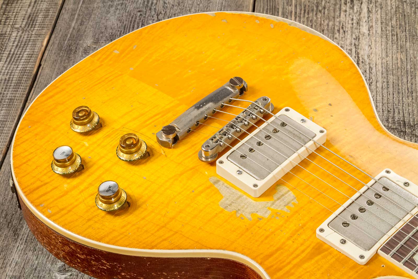 Gibson Custom Shop Kirk Hammett Les Paul Standard Greeny 2h Ht Rw #933631 - Murphy Lab Aged Greeny Burst - Guitare Électrique Single Cut - Variation 5