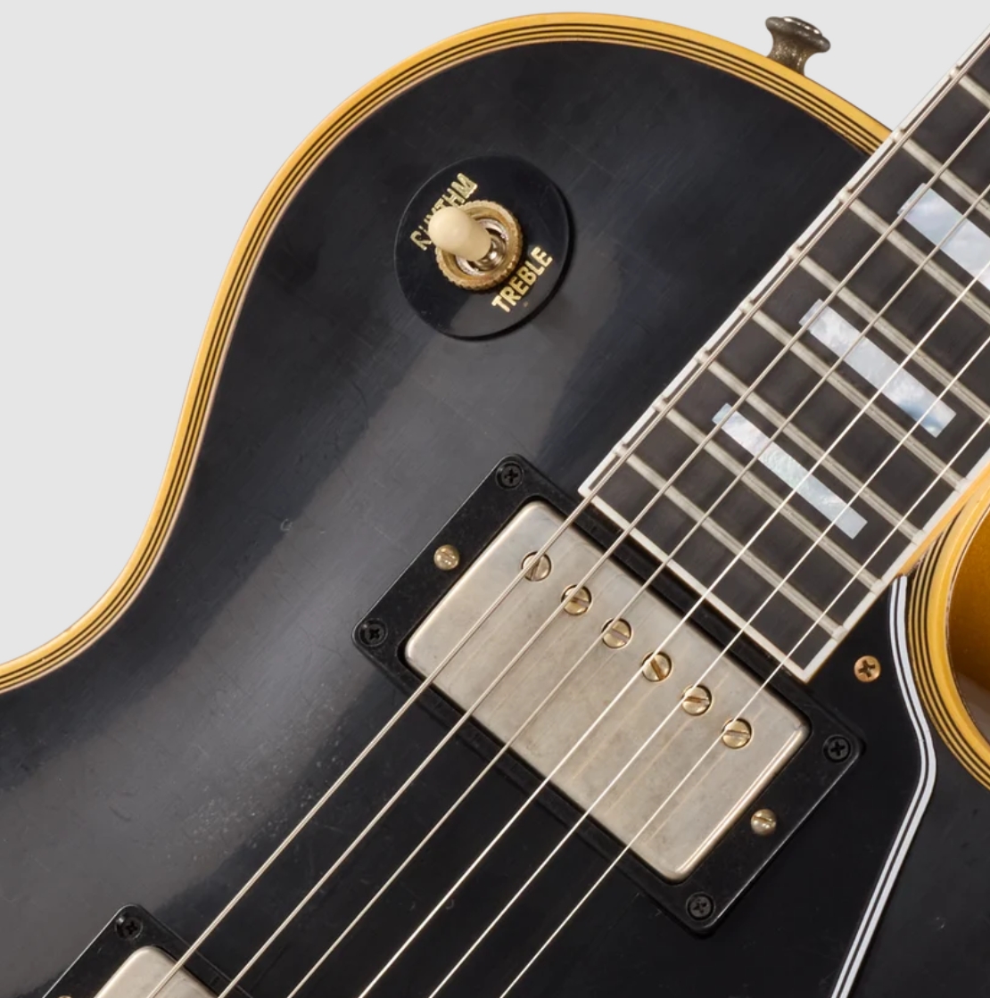 Gibson Custom Shop Les Paul Custom 1968 Le Ltd 2h Ht Eb - Vos Ebony Top / Antique Gold Back - Guitare Électrique Single Cut - Variation 2