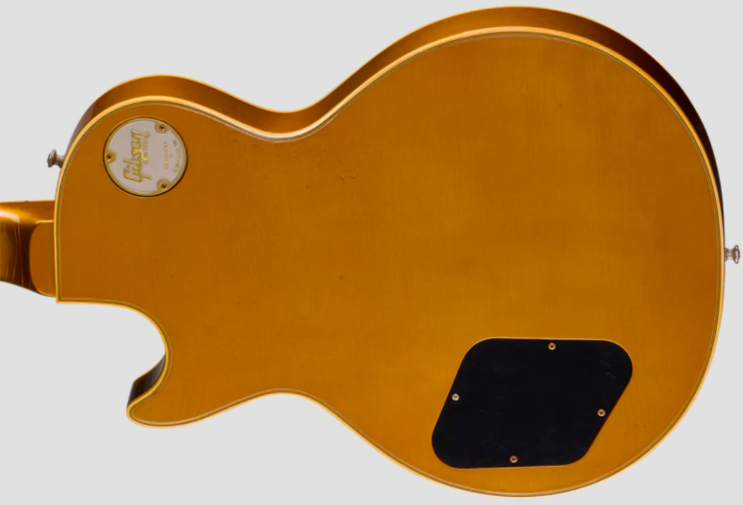 Gibson Custom Shop Les Paul Custom 1968 Le Ltd 2h Ht Eb - Vos Ebony Top / Antique Gold Back - Guitare Électrique Single Cut - Variation 4