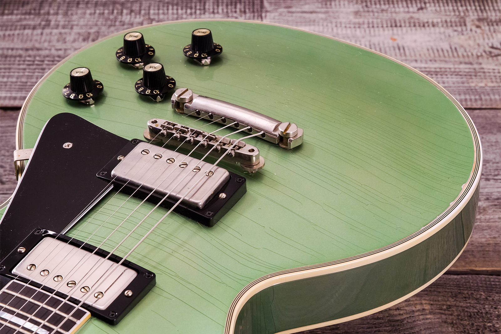 Gibson Custom Shop Les Paul Custom 1968 Reissue 2h Ht Eb - Murphy Lab Light Aging Jade Green - Guitare Électrique Single Cut - Variation 16