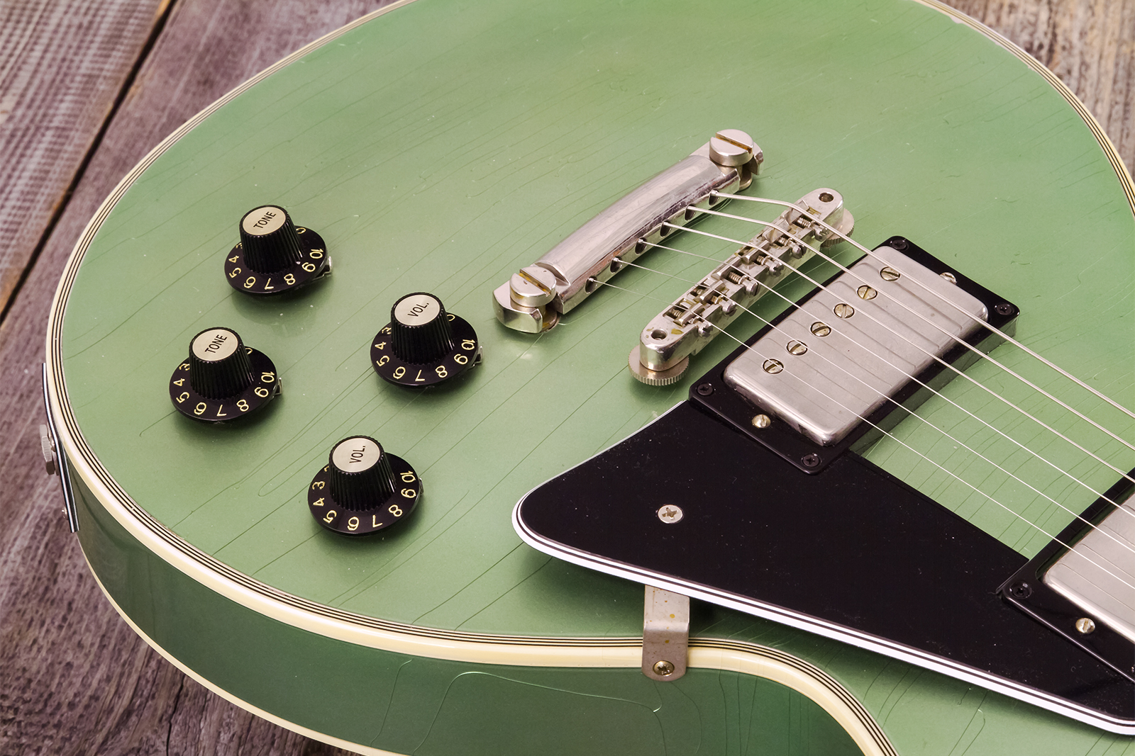 Gibson Custom Shop Les Paul Custom 1968 Reissue 2h Ht Eb - Murphy Lab Light Aging Jade Green - Guitare Électrique Single Cut - Variation 17