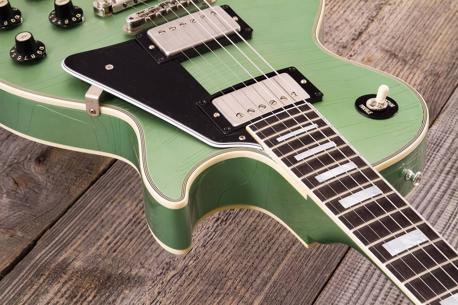 Gibson Custom Shop Les Paul Custom 1968 Reissue 2h Ht Eb - Murphy Lab Light Aging Jade Green - Guitare Électrique Single Cut - Variation 18