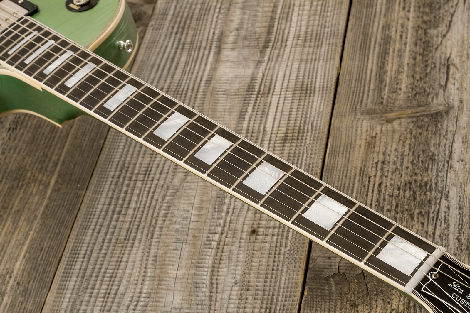 Gibson Custom Shop Les Paul Custom 1968 Reissue 2h Ht Eb - Murphy Lab Light Aging Jade Green - Guitare Électrique Single Cut - Variation 19