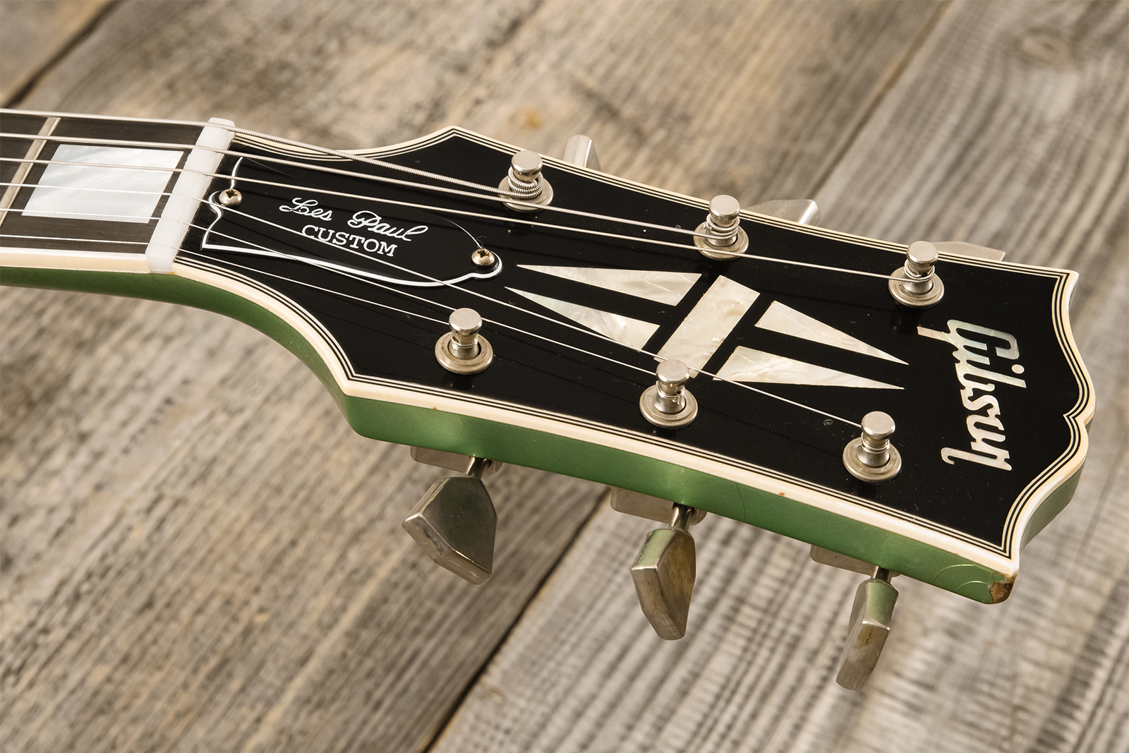 Gibson Custom Shop Les Paul Custom 1968 Reissue 2h Ht Eb - Murphy Lab Light Aging Jade Green - Guitare Électrique Single Cut - Variation 20