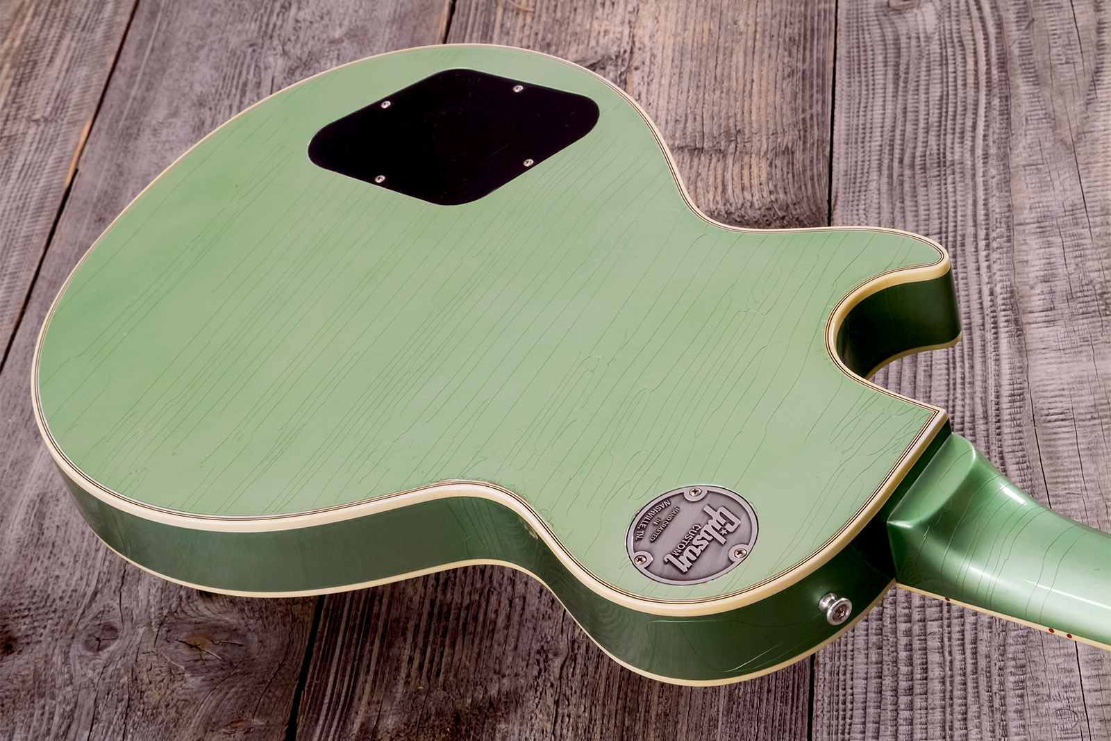 Gibson Custom Shop Les Paul Custom 1968 Reissue 2h Ht Eb - Murphy Lab Light Aging Jade Green - Guitare Électrique Single Cut - Variation 21