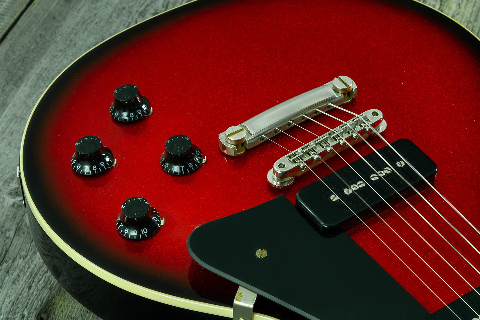 Gibson Custom Shop Les Paul Standard 1956 2p90 Ht Rw #65457 - Vos Red Sparkle Burst - Guitare Électrique Single Cut - Variation 3