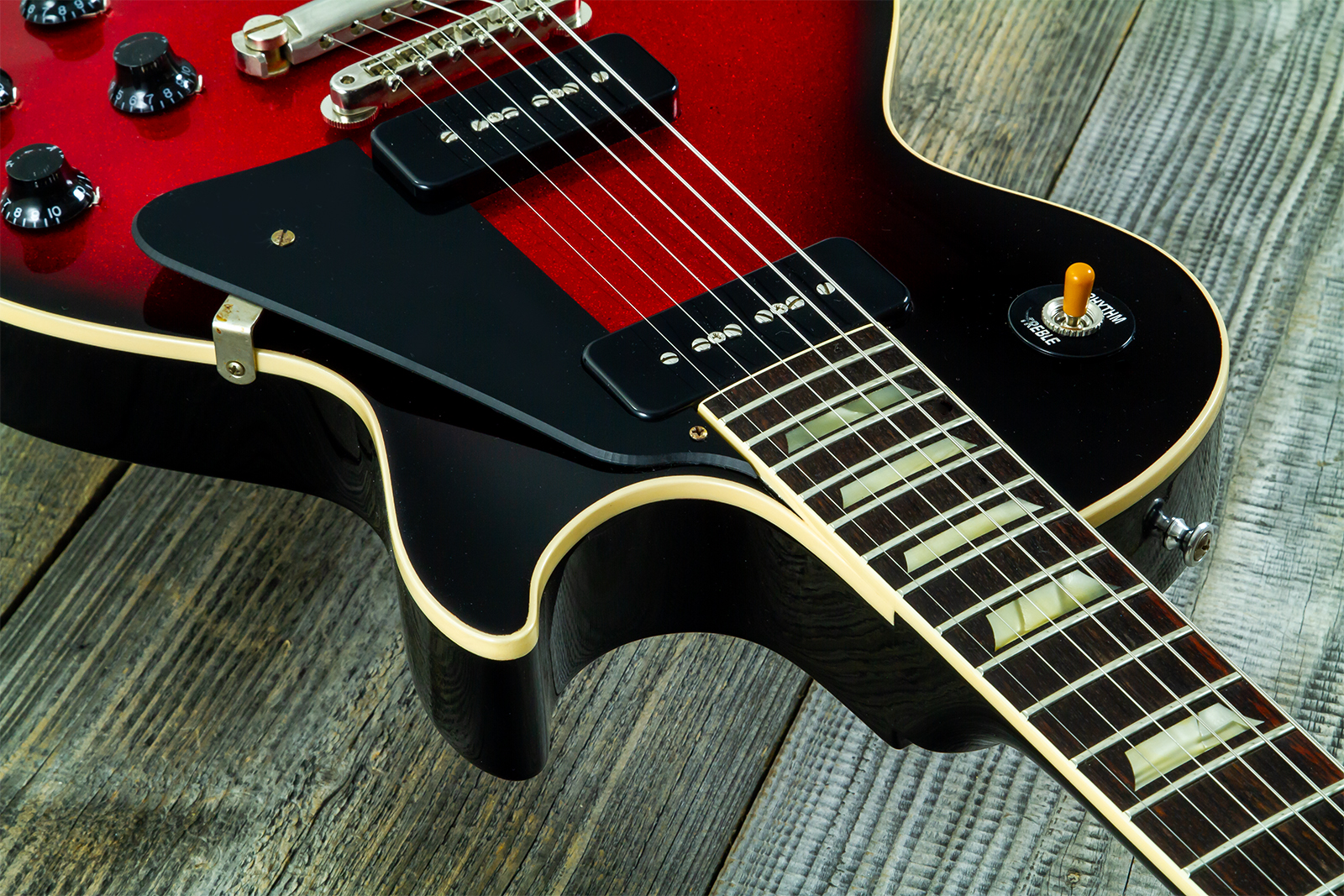 Gibson Custom Shop Les Paul Standard 1956 2p90 Ht Rw #65457 - Vos Red Sparkle Burst - Guitare Électrique Single Cut - Variation 4