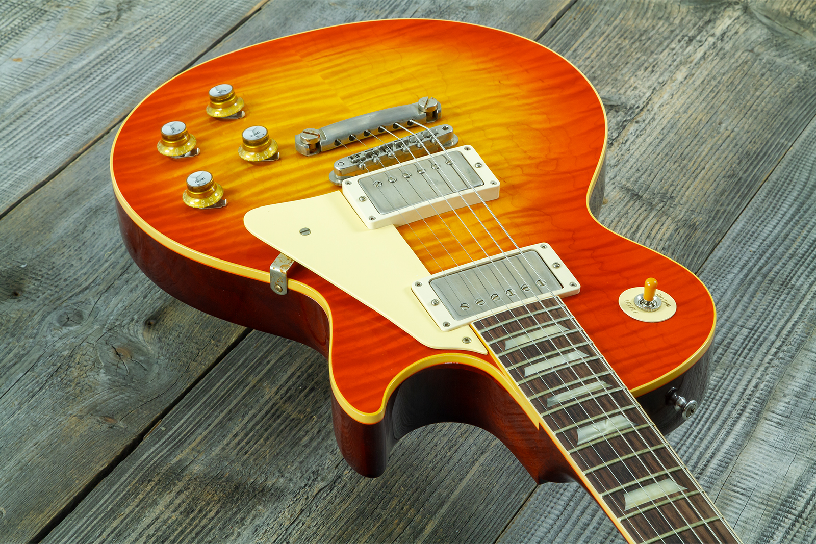 Gibson Custom Shop Les Paul Standard 1960 Reissue 2h Ht Rw #04234 - Vos Tangerine Burst - Guitare Électrique Single Cut - Variation 6