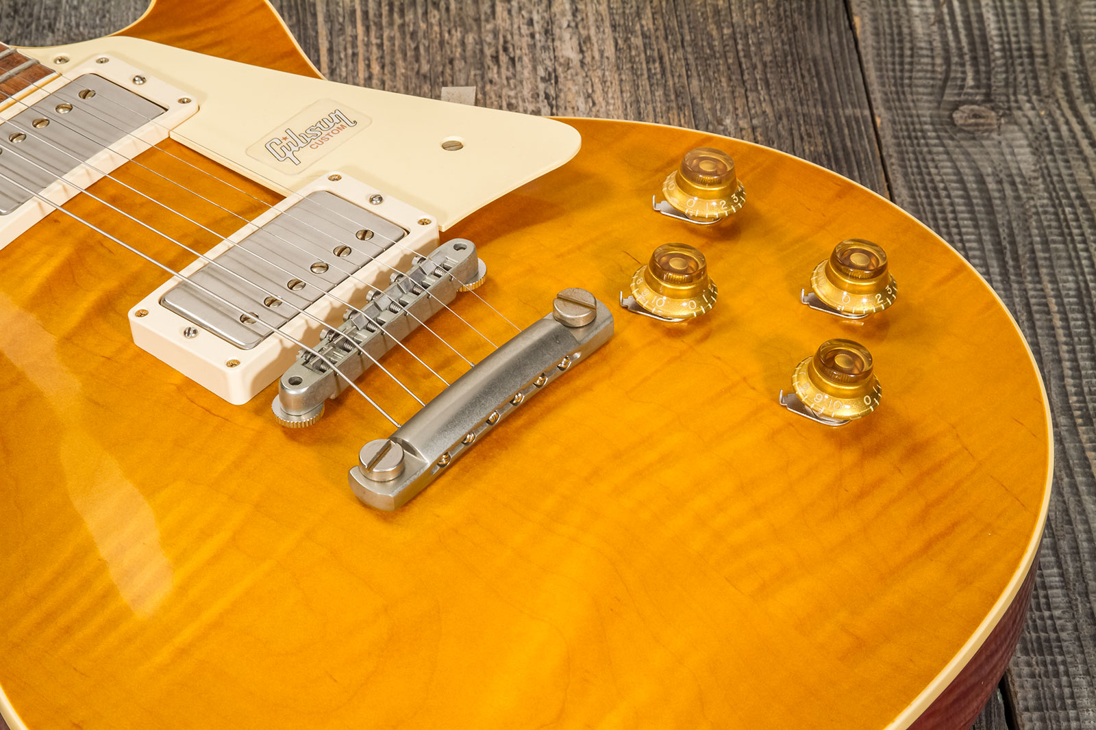 Gibson Custom Shop Les Paul Standard Burstdriver 2h Ht Rw #871130 - Vos Amber Ale - Guitare Électrique Single Cut - Variation 5