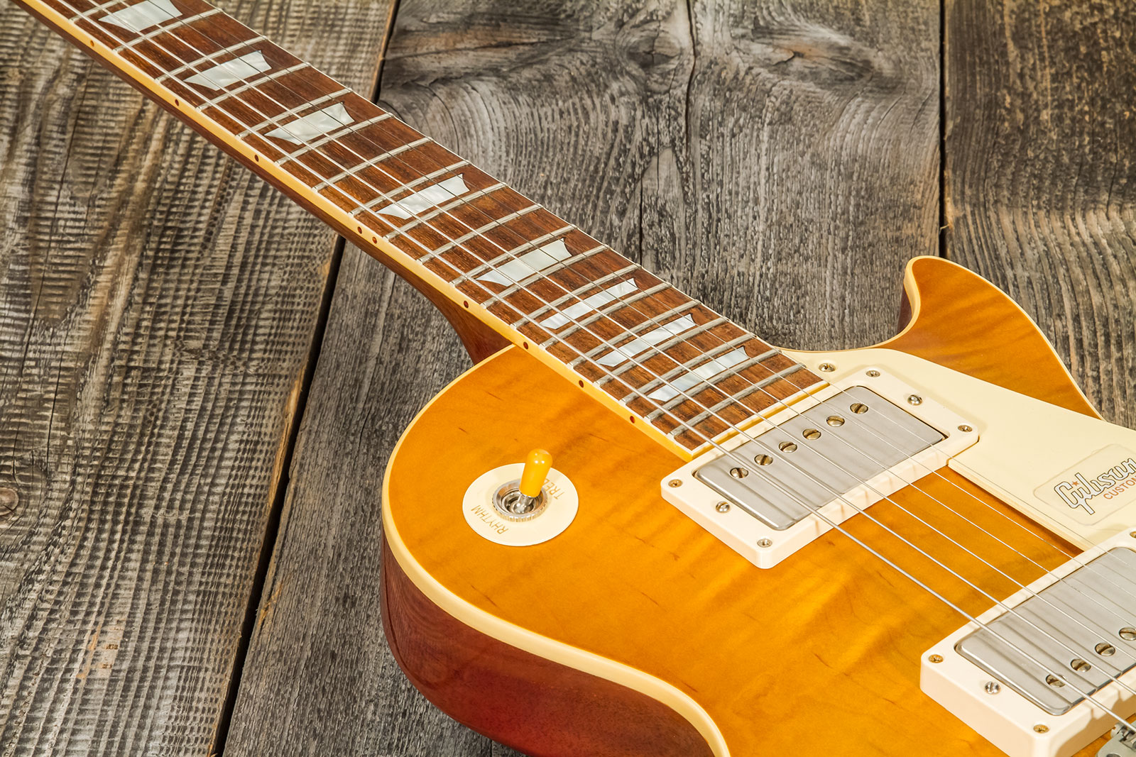 Gibson Custom Shop Les Paul Standard Burstdriver 2h Ht Rw #871130 - Vos Amber Ale - Guitare Électrique Single Cut - Variation 4