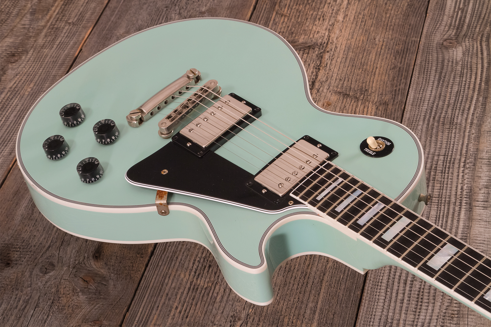 Gibson Custom Shop M2m Les Paul Custom 2h Ht Eb #cs501799 - Murphy Lab Aged Kerry Green - Guitare Électrique Single Cut - Variation 2