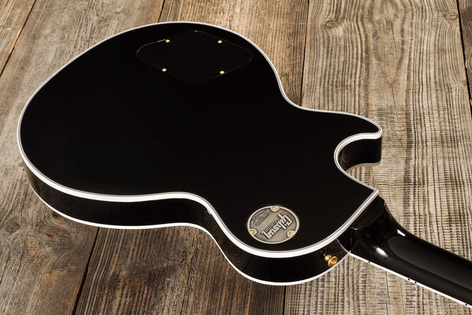 Gibson Custom Shop M2m Les Paul Custom Flowerpot Headstock 2h Ht Eb #cs403529 - Ebony Gloss - Guitare Électrique Single Cut - Variation 12