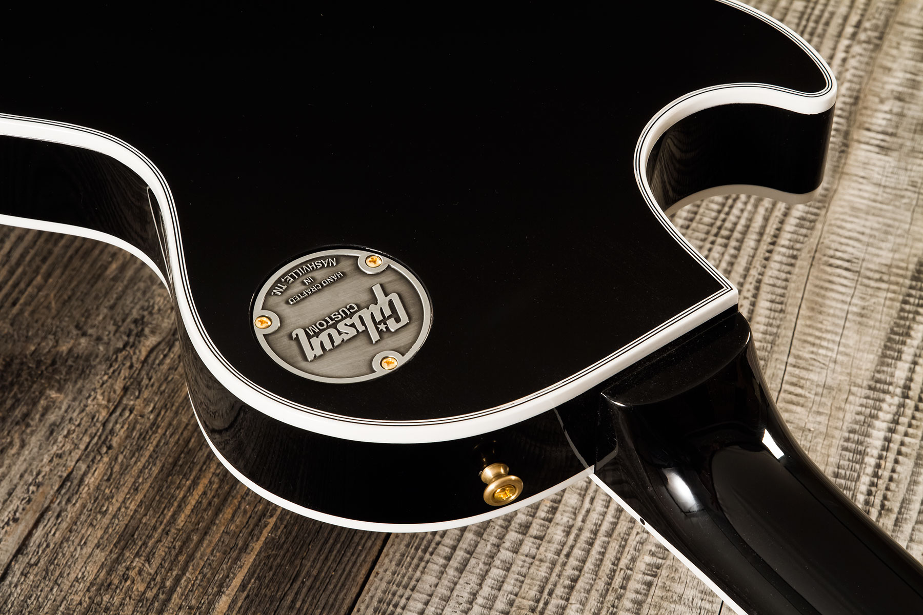 Gibson Custom Shop M2m Les Paul Custom Flowerpot Headstock 2h Ht Eb #cs403529 - Ebony Gloss - Guitare Électrique Single Cut - Variation 13
