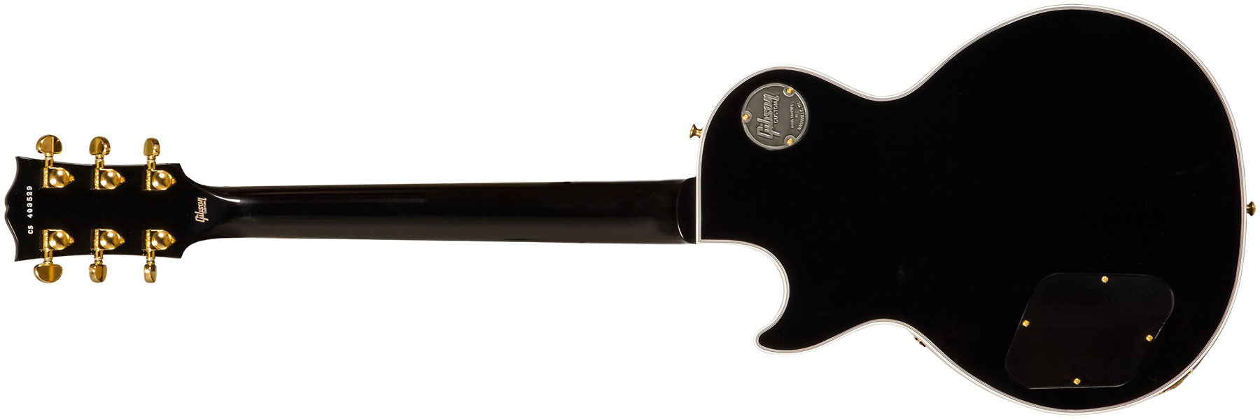 Gibson Custom Shop M2m Les Paul Custom Flowerpot Headstock 2h Ht Eb #cs403529 - Ebony Gloss - Guitare Électrique Single Cut - Variation 8
