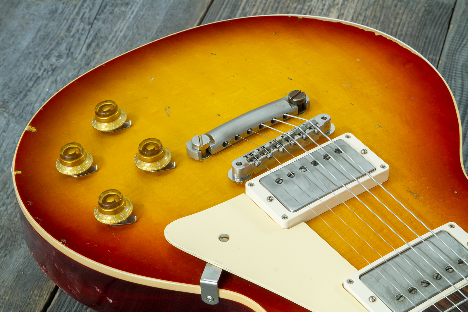 Gibson Custom Shop M2m Les Paul Standard 1958 2h Ht Rw #80780 - Heavy Aged '58 Burst - Guitare Électrique Single Cut - Variation 9